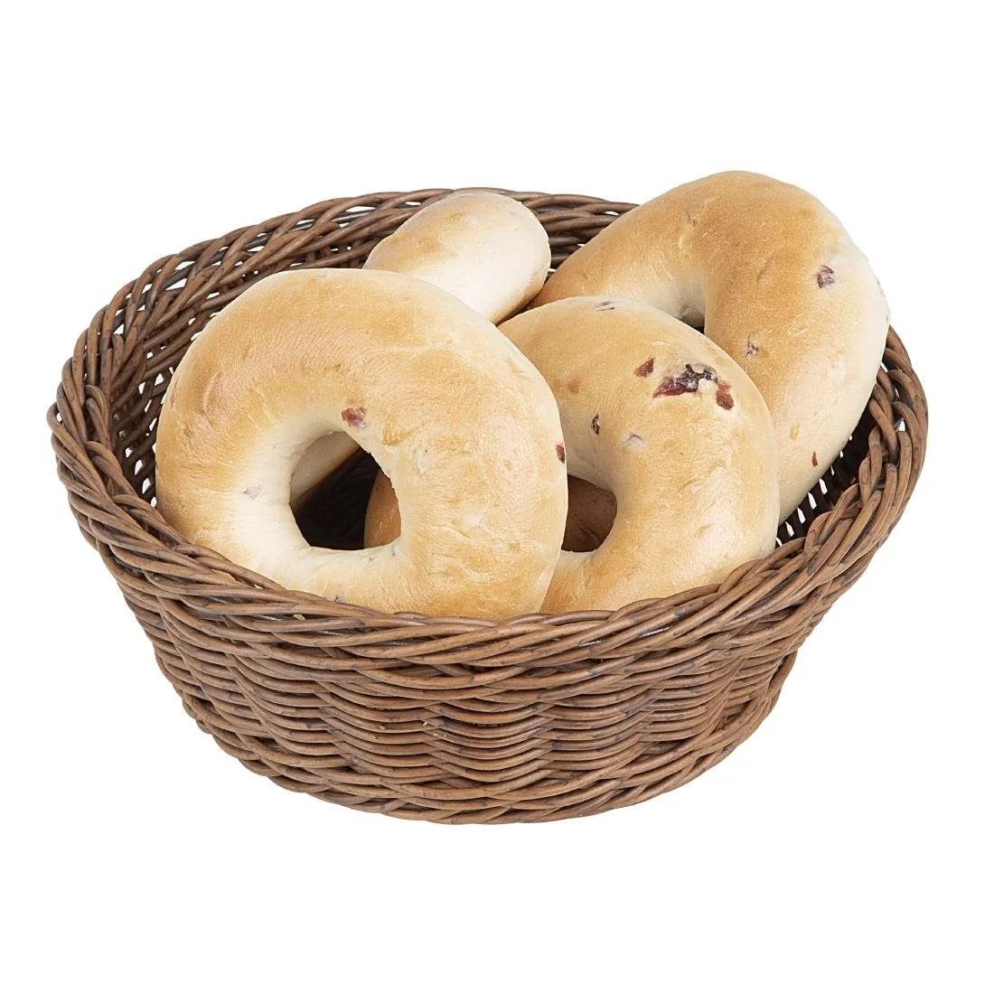 Olympia Polywicker Round Basket Dark Brown 220mm - Image 7