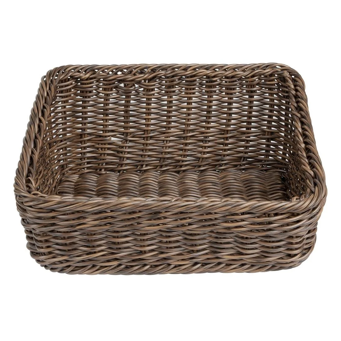 Olympia Polywicker Rectangular Display Basket Dark Brown 360x300mm