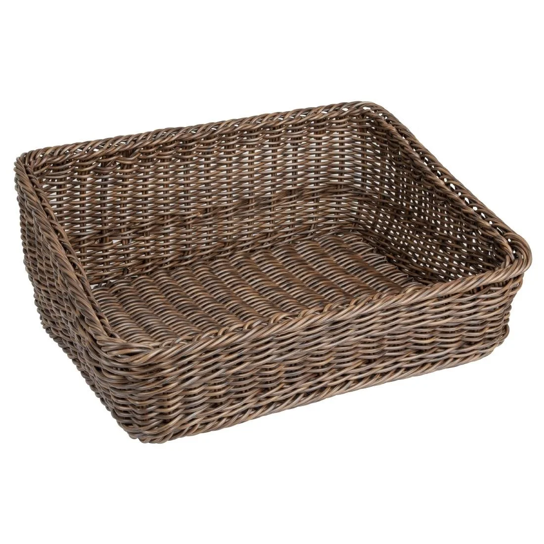 Olympia Polywicker Rectangular Display Basket Dark Brown 525x385mm - Image 2