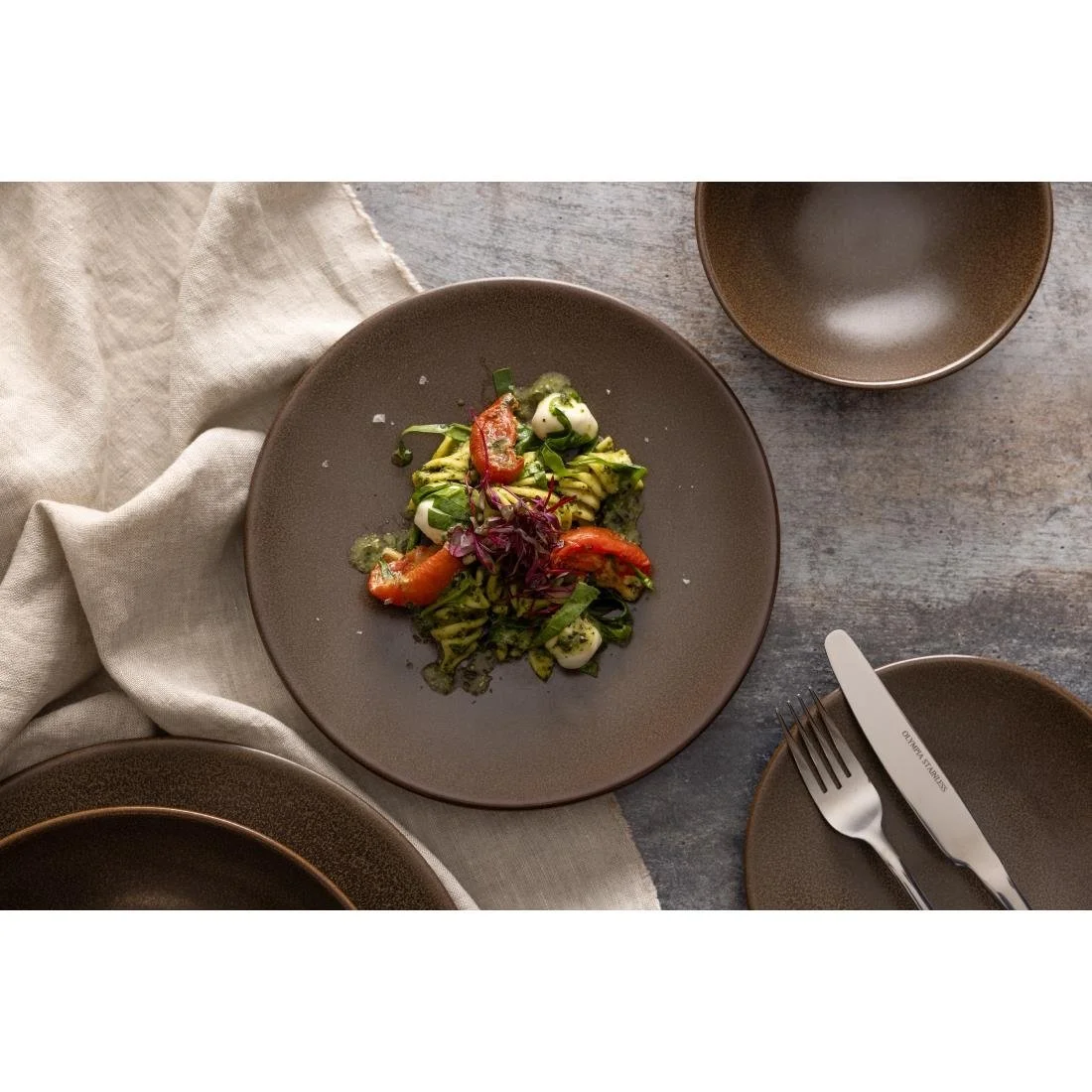 Olympia Ember Coupe Plates Mahogany 230mm (6 Pack) - Image 4