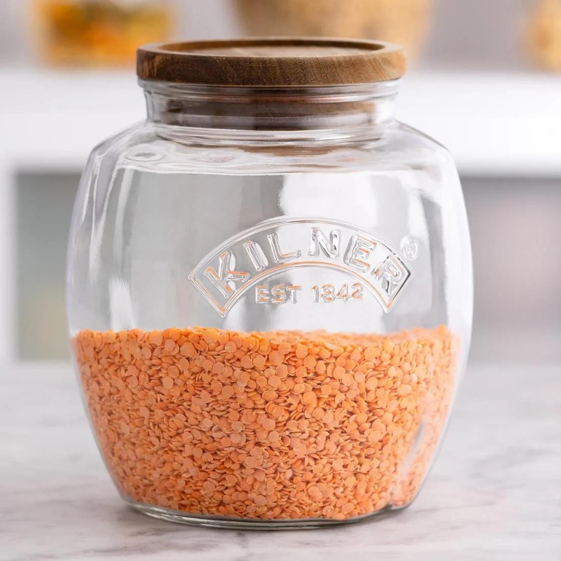 Kilner Universal Jar with Acacia Wooden Lid 2Ltr - Image 2