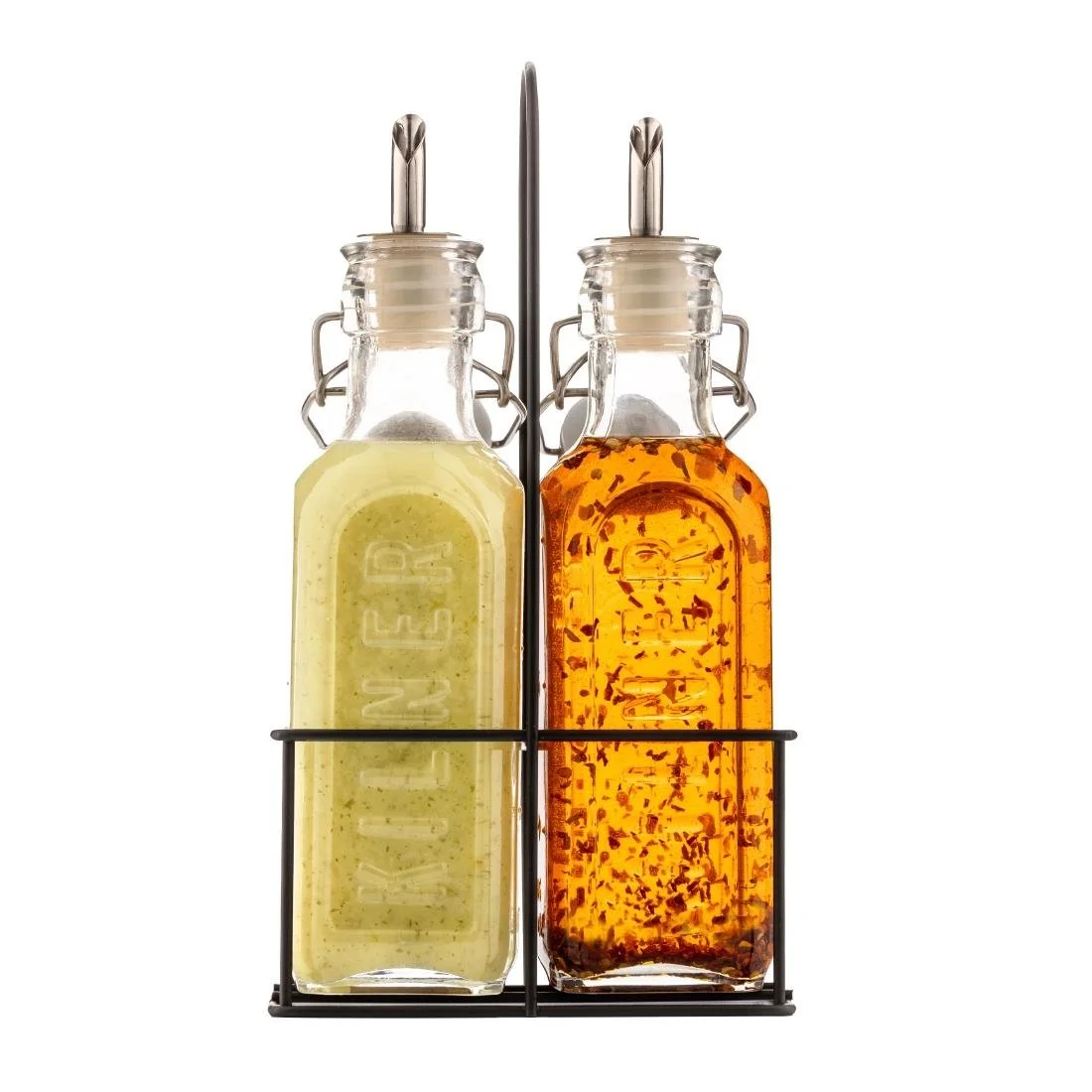 Kilner Oil Bottles and Metal Rack 300ml (2 Pack) - Image 3