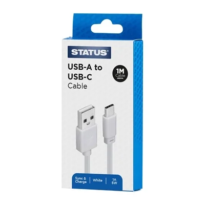 Status USB A to USB C Charging Lead 1m