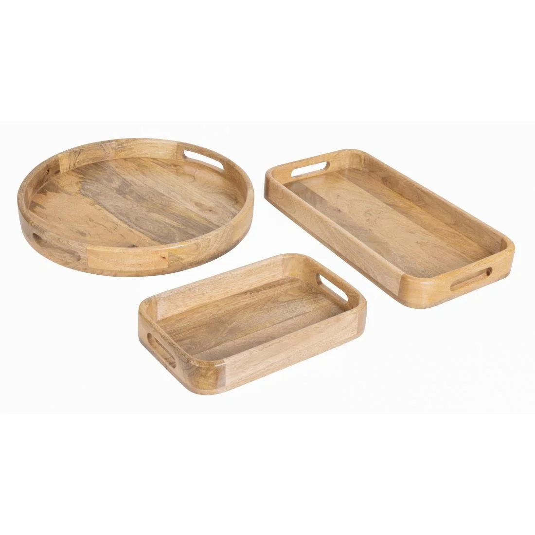 Olympia Mango Wood Round Deep Sided Tray 400mm - Image 2