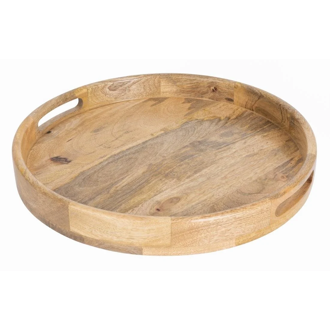 Olympia Mango Wood Round Deep Sided Tray 400mm