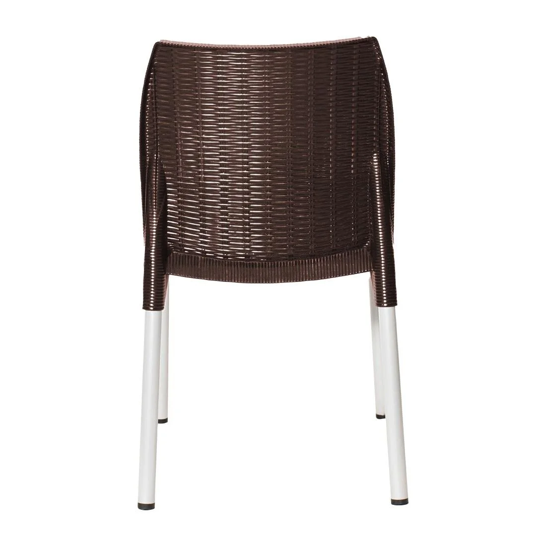 Bolero Elements Polypropylene Rattan Side Chairs Dark Brown (4 Pack) - Image 6