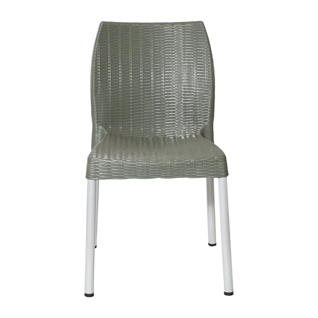 Bolero Elements Polypropylene Rattan Side Chairs Olive Green (4 Pack) - Image 2