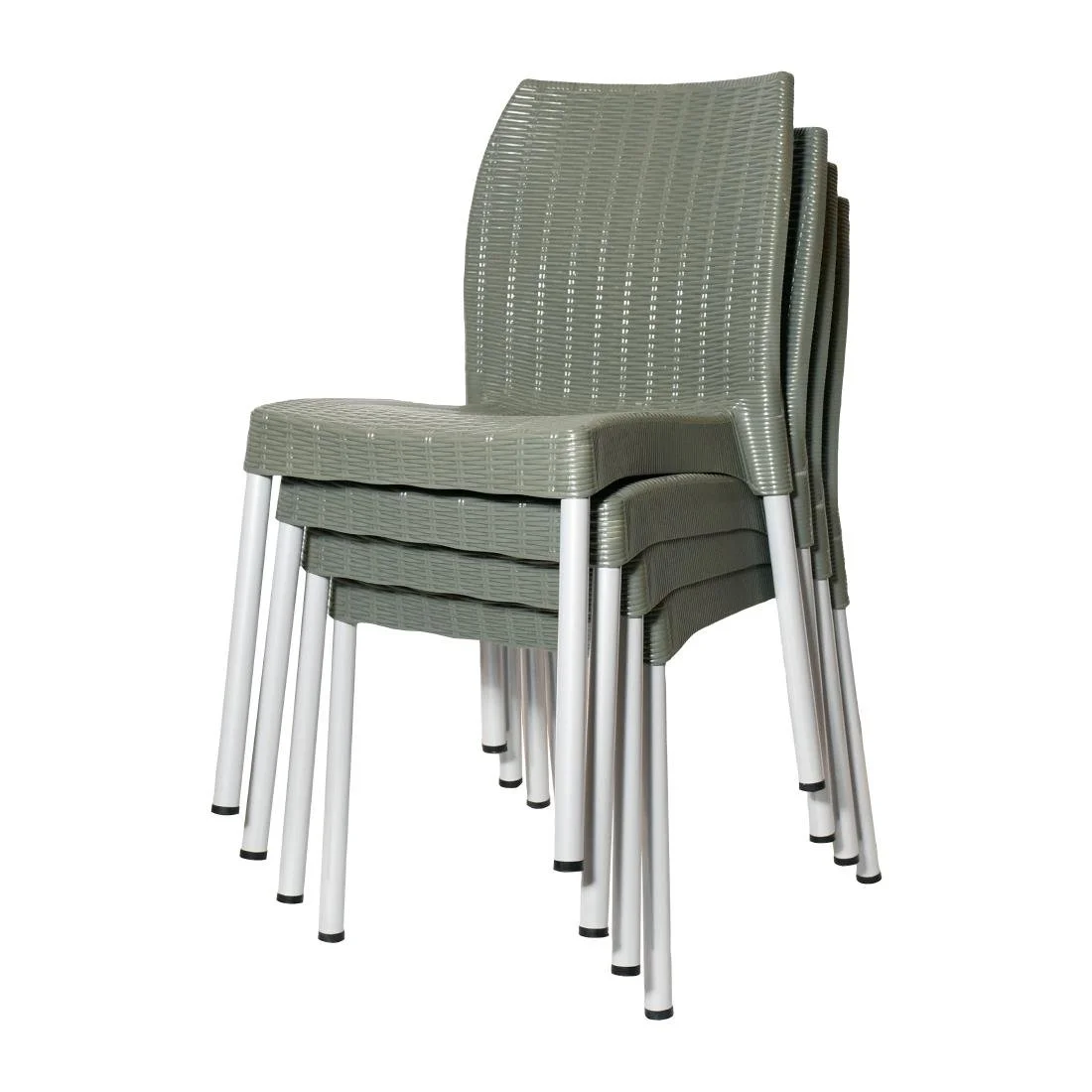 Bolero Elements Polypropylene Rattan Side Chairs Olive Green (4 Pack) - Image 6