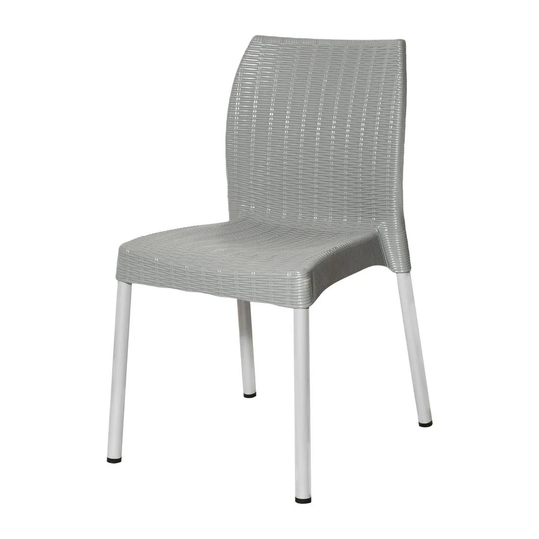 Bolero Elements Polypropylene Rattan Side Chairs Grey (4 Pack) - Image 3