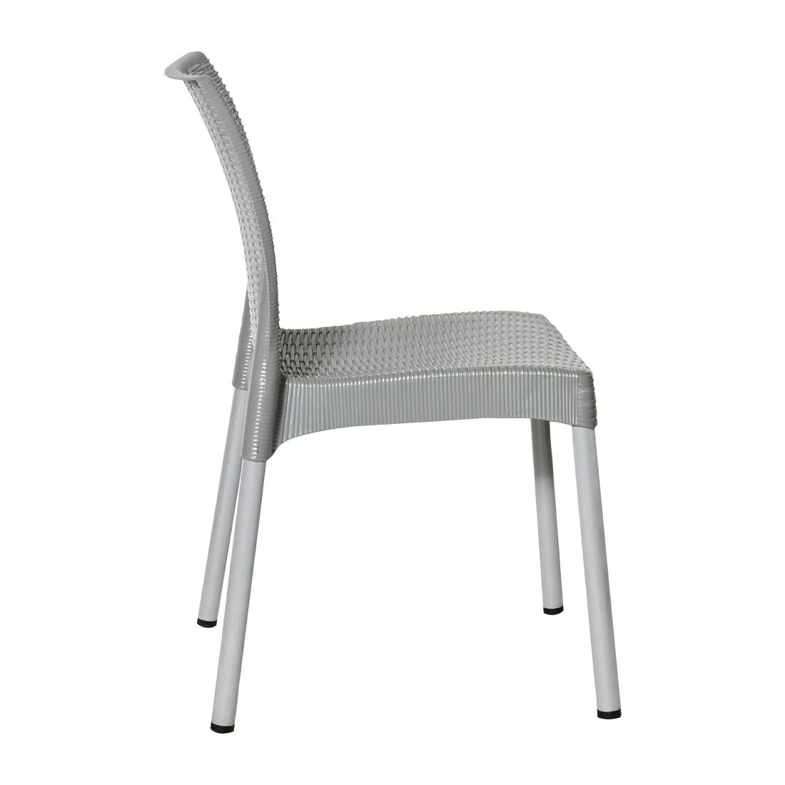 Bolero Elements Polypropylene Rattan Side Chairs Grey (4 Pack) - Image 4
