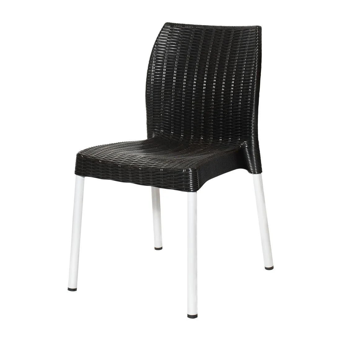 Bolero Elements Polypropylene Rattan Side Chairs Black (4 Pack) - Image 3