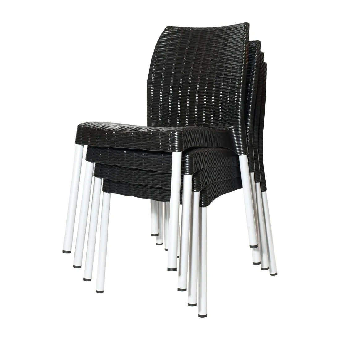 Bolero Elements Polypropylene Rattan Side Chairs Black (4 Pack) - Image 6