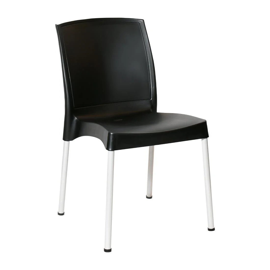 Bolero Elements Polypropylene Plain Side Chairs Black (4 Pack)