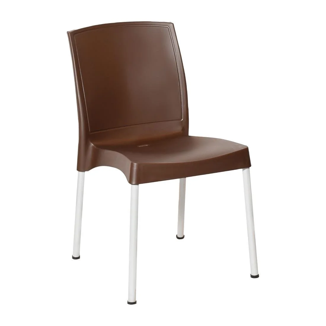 Bolero Elements Polypropylene Plain Side Chairs Dark Brown (4 Pack) - Image 1