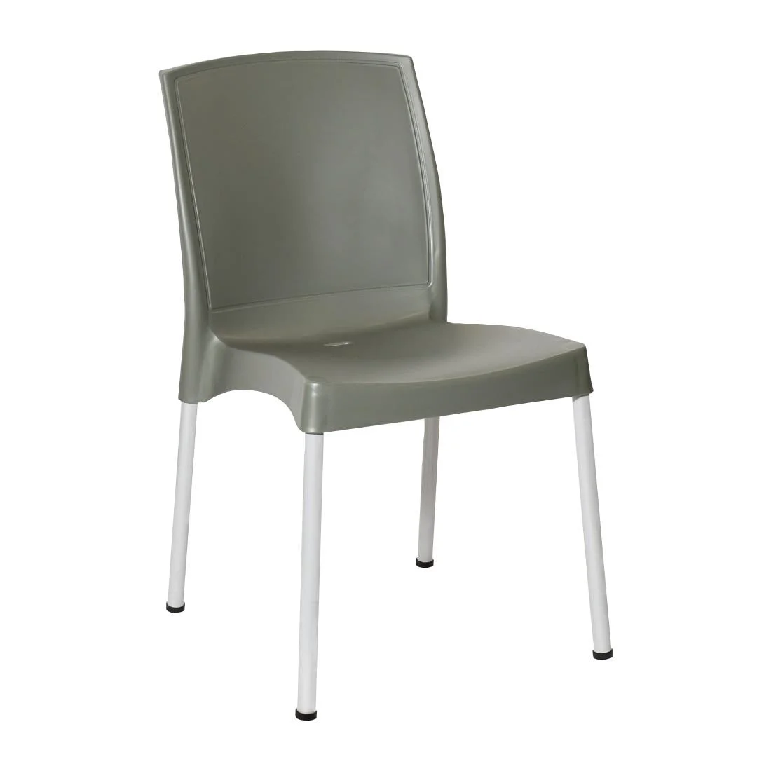 Bolero Elements Polypropylene Plain Side Chairs Olive Green (4 Pack)