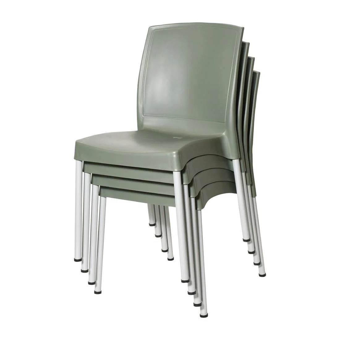 Bolero Elements Polypropylene Plain Side Chairs Olive Green (4 Pack) - Image 6