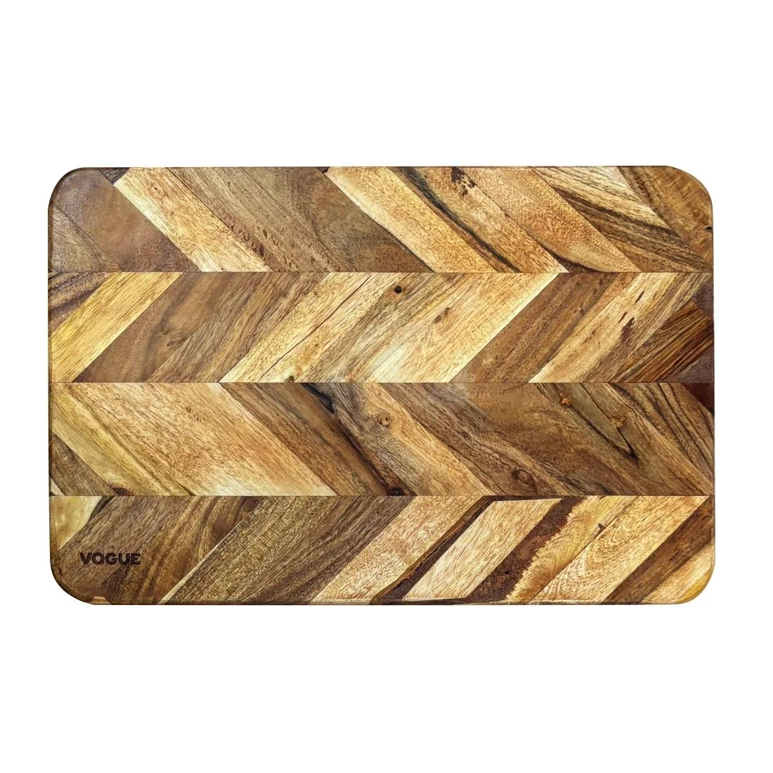 Vogue Chevron Effect Acacia Wood Chopping Board Medium