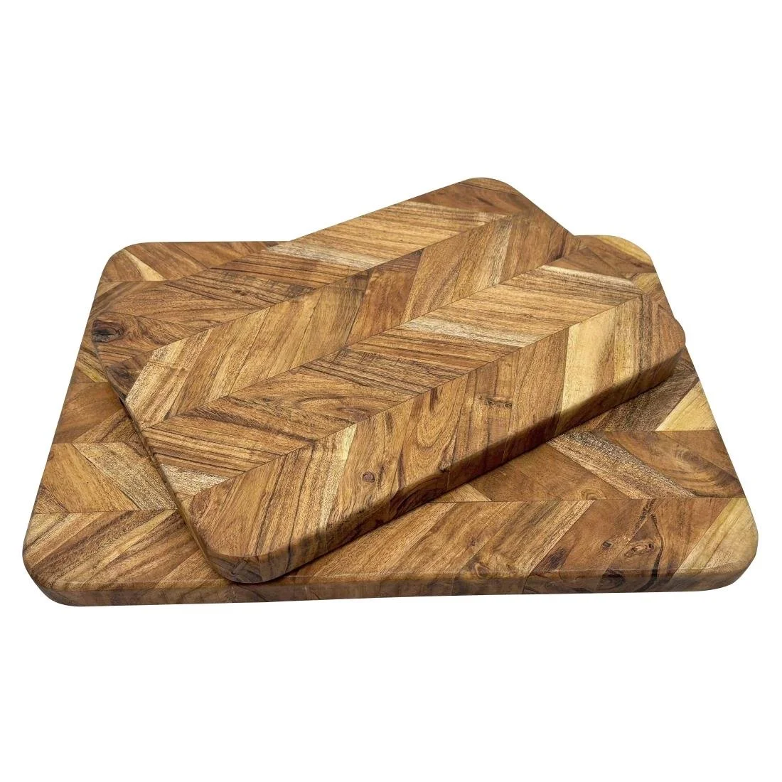 Vogue Chevron Effect Acacia Wood Chopping Board Large - Image 4