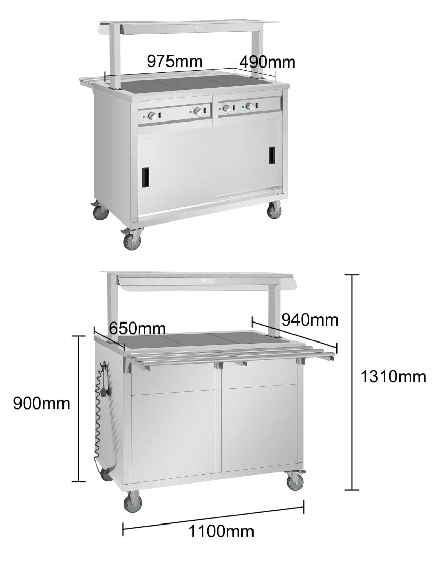 Buffalo Mobile Servery with Solid Heated Top - Image 4