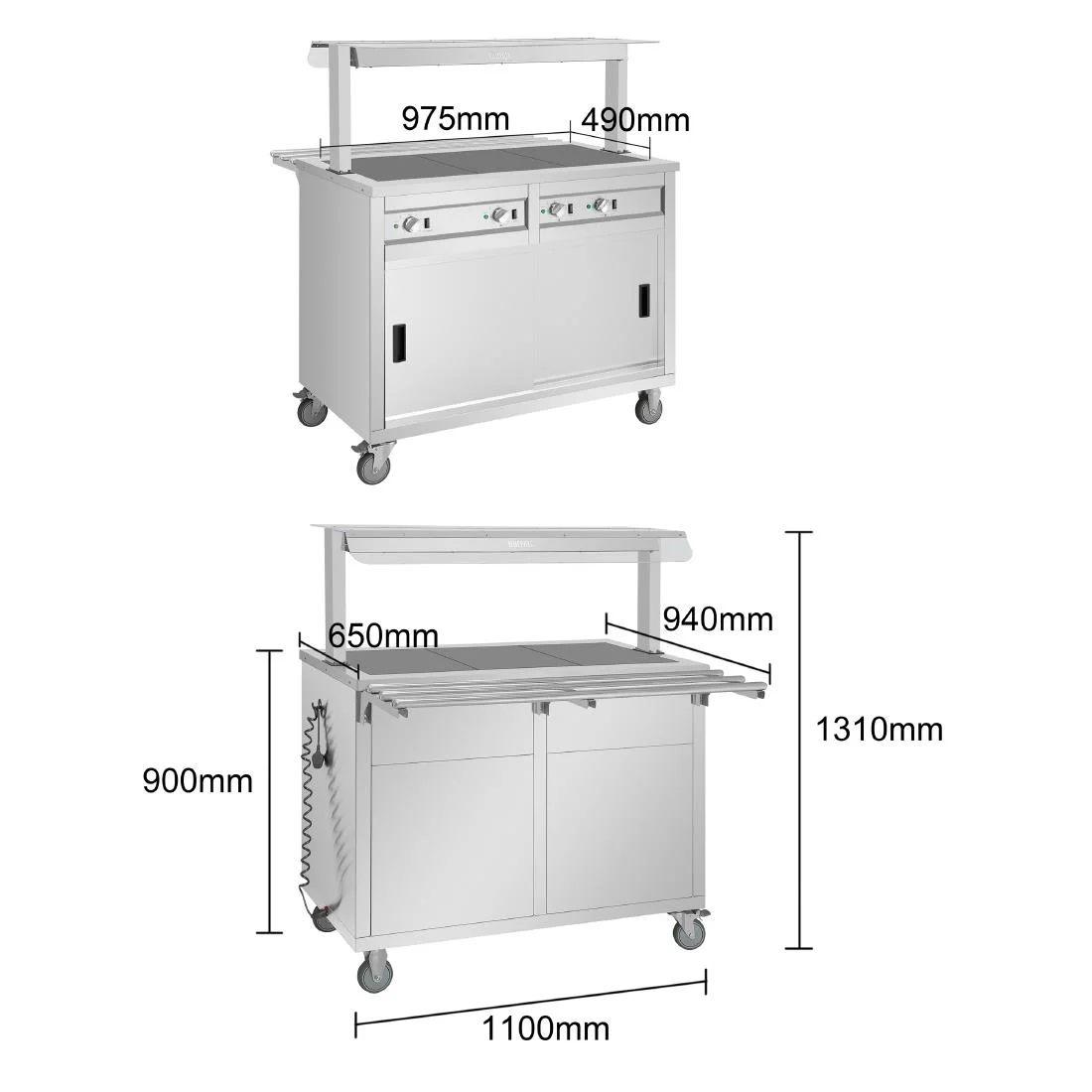 Buffalo Mobile Servery with Solid Heated Top - Image 4