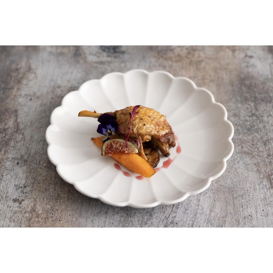 Olympia Bloom Scalloped Plates White 226mm (6 Pack) - Image 3