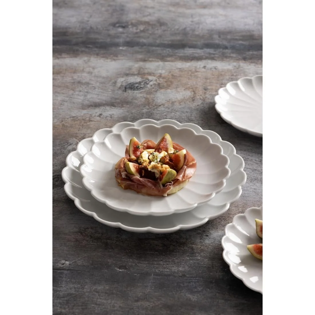 Olympia Bloom Scalloped Bowls White 230mm (6 Pack) - Image 4