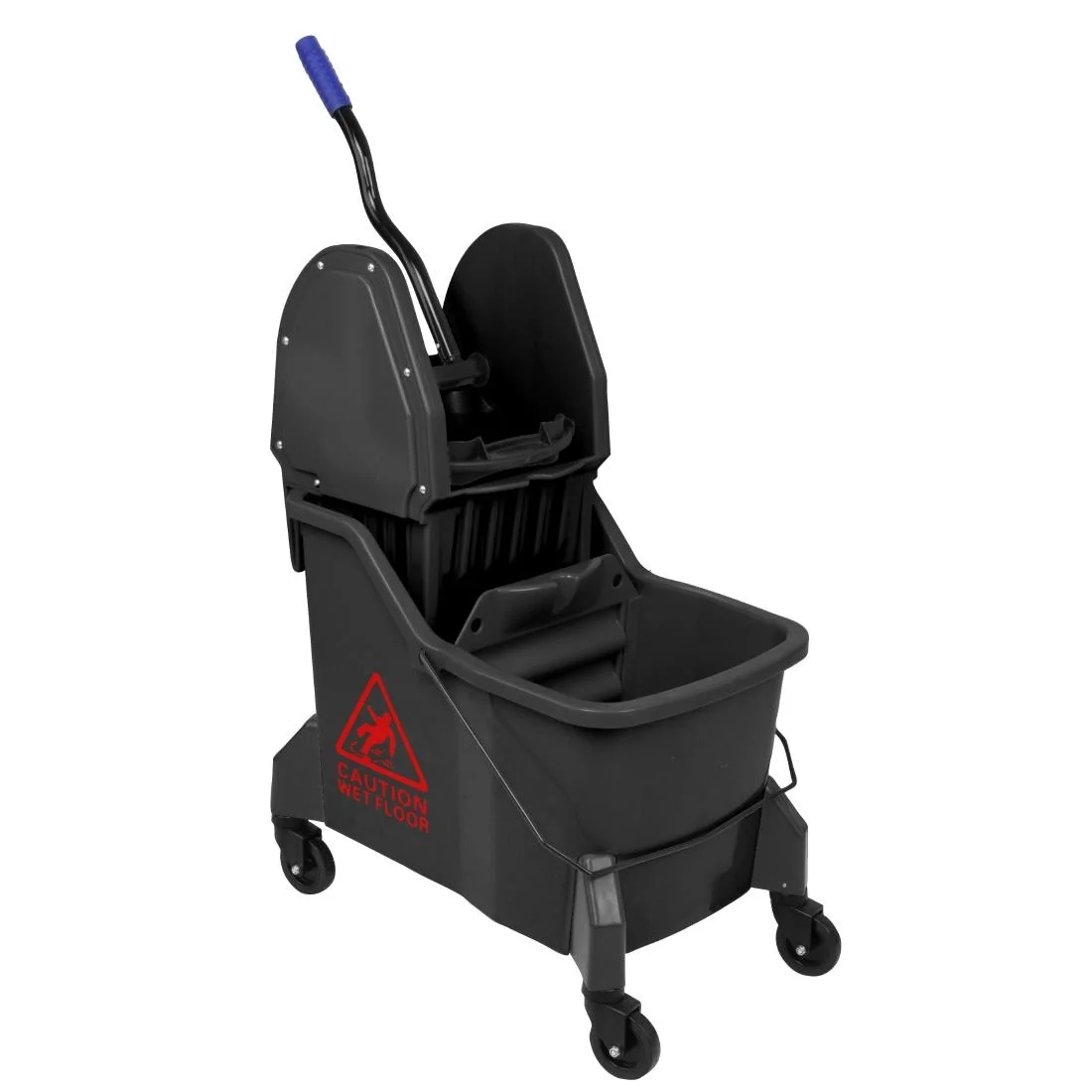 Jantex Two-Compartment Mop Bucket and Wringer Red 30Ltr
