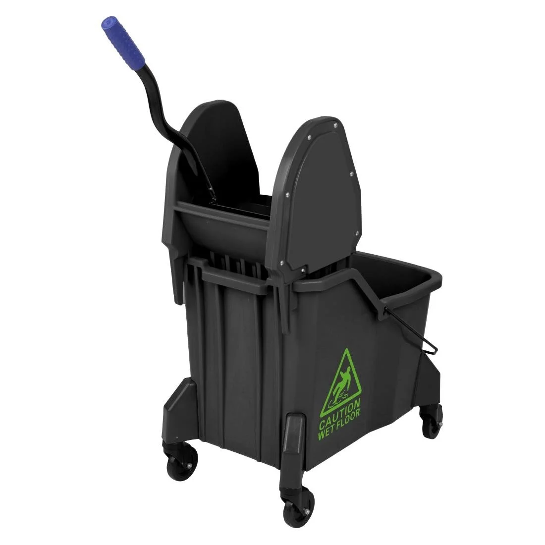 Jantex Two-Compartment Mop Bucket and Wringer Green 30Ltr - Image 4