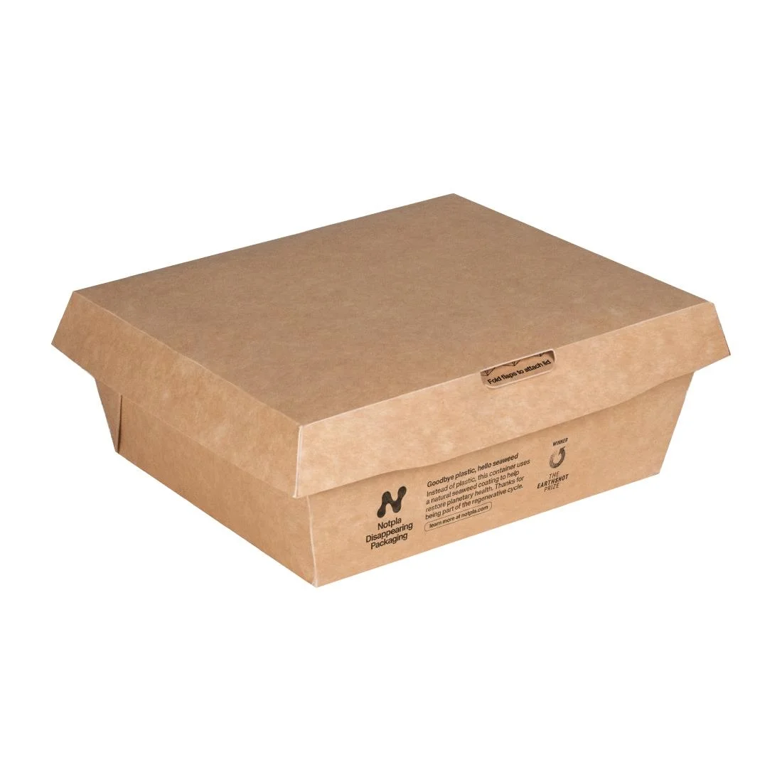 Notpla Clip & Close Food Boxes 1000ml - Kraft (260 Pack) - Image 2