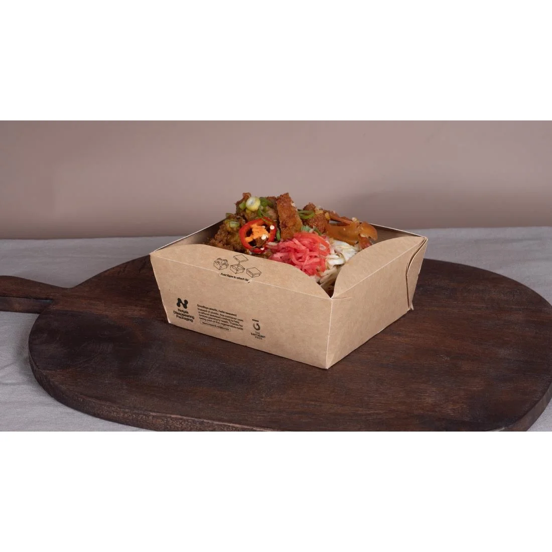 Notpla Clip & Close Food Boxes 1000ml - Kraft (260 Pack) - Image 3