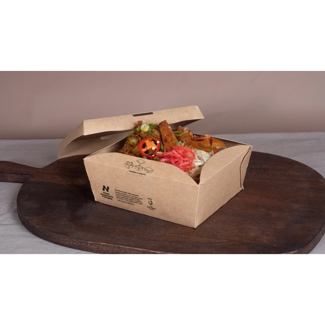 Notpla Clip & Close Food Boxes 1000ml - Kraft (260 Pack) - Image 4