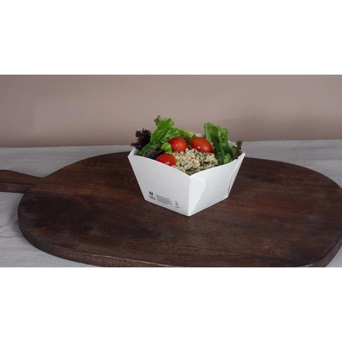 Notpla Square Open Takeaway Boxes 550ml - White ( 500 Pack) - Image 2
