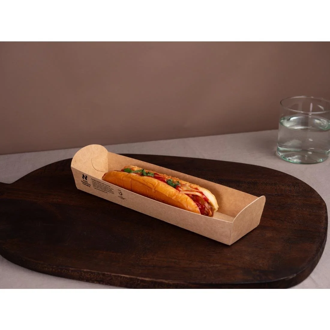 Notpla 10"x3" Hotdog Trays - Kraft (320 Pack) - Image 2