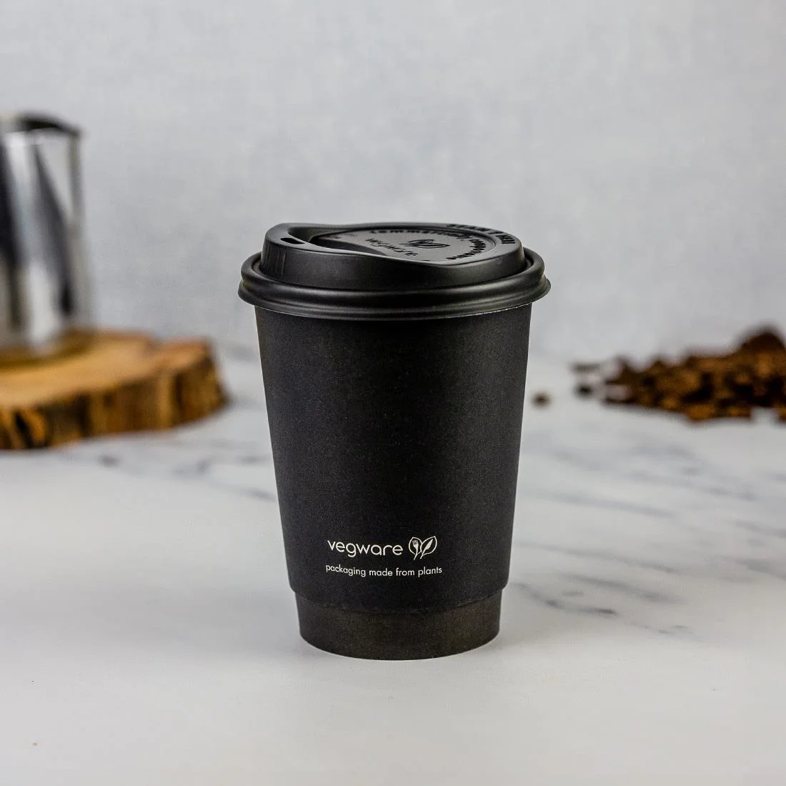 Vegware Double Wall Hot Cups Black 12oz (500 Pack) - Image 3
