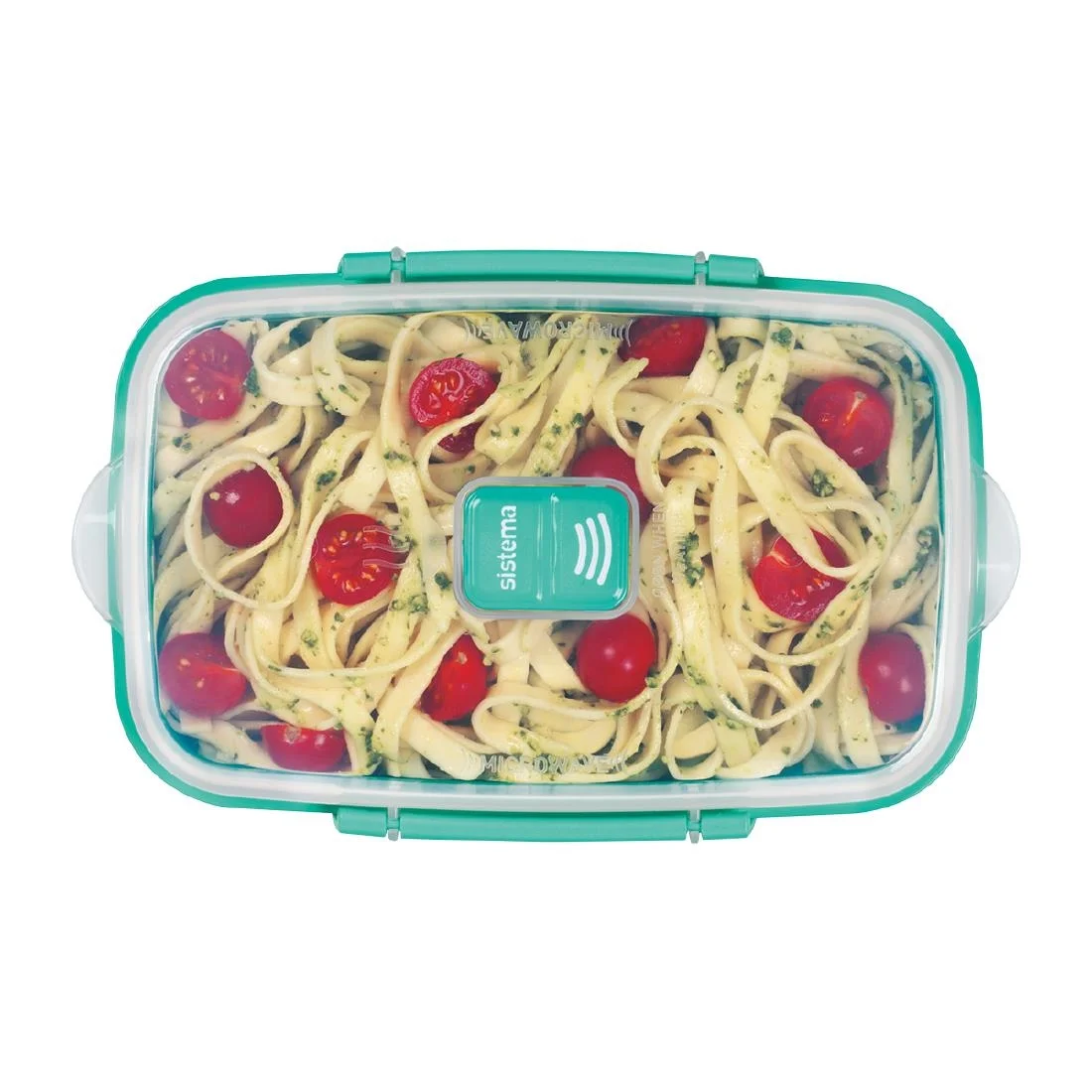 Sistema Minty Teal Microwave Rectangle Container 1.25Ltr ( 6 Pack) - Image 4