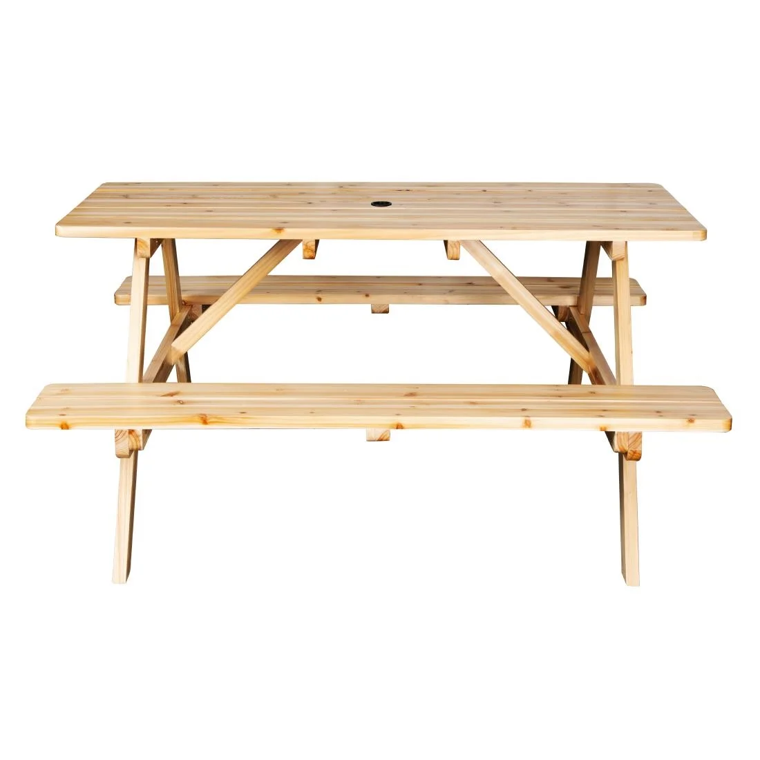 Bolero Elements Wooden Picnic Table & Bench Set 5ft - Image 2