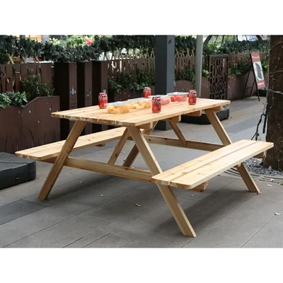 Bolero Elements Wooden Picnic Table & Bench Set 5ft - Image 6