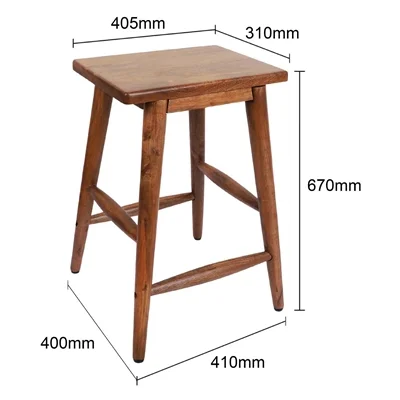 Bolero Halsbury Mango Wood Stools (2 Pack) - Image 5