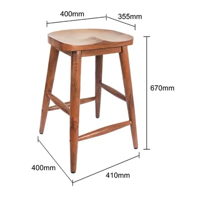 Bolero Halsbury Curved Mango Wood Stools (2 Pack) - Image 5