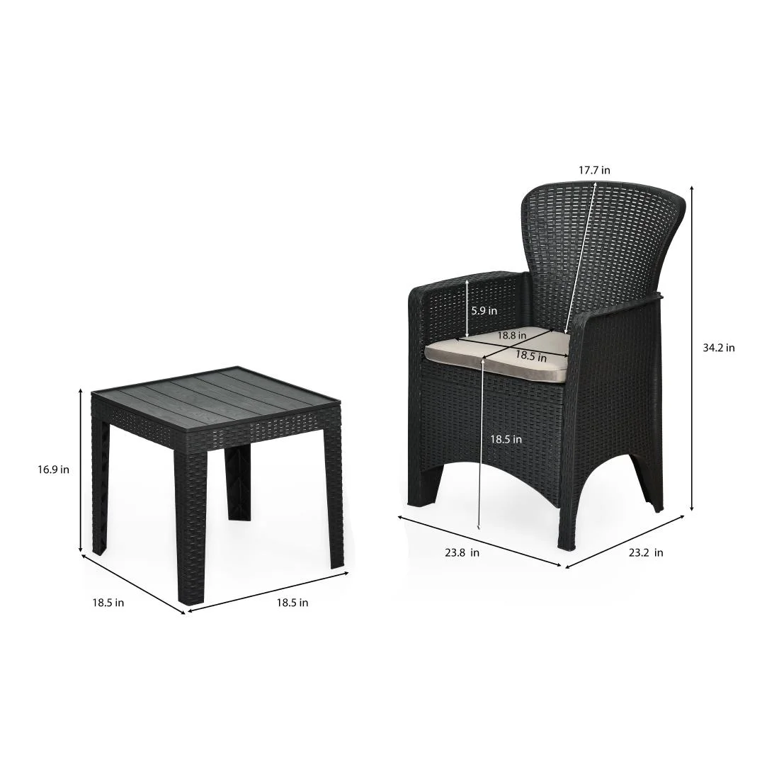 Bolero Elements Outdoor Chair and Table Set - Image 8