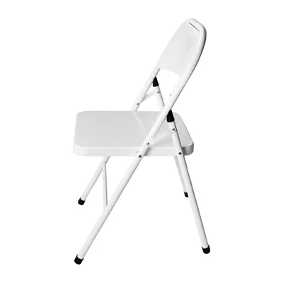 Bolero Folding Metal Chairs White (4 Pack) - Image 2