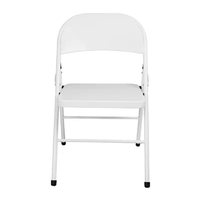 Bolero Folding Metal Chairs White (4 Pack) - Image 3