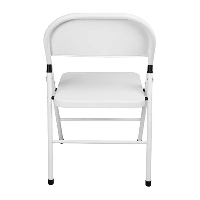 Bolero Folding Metal Chairs White (4 Pack) - Image 4