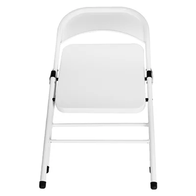 Bolero Folding Metal Chairs White (4 Pack) - Image 5