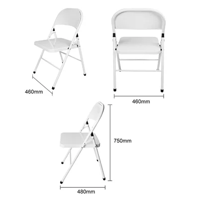 Bolero Folding Metal Chairs White (4 Pack) - Image 6