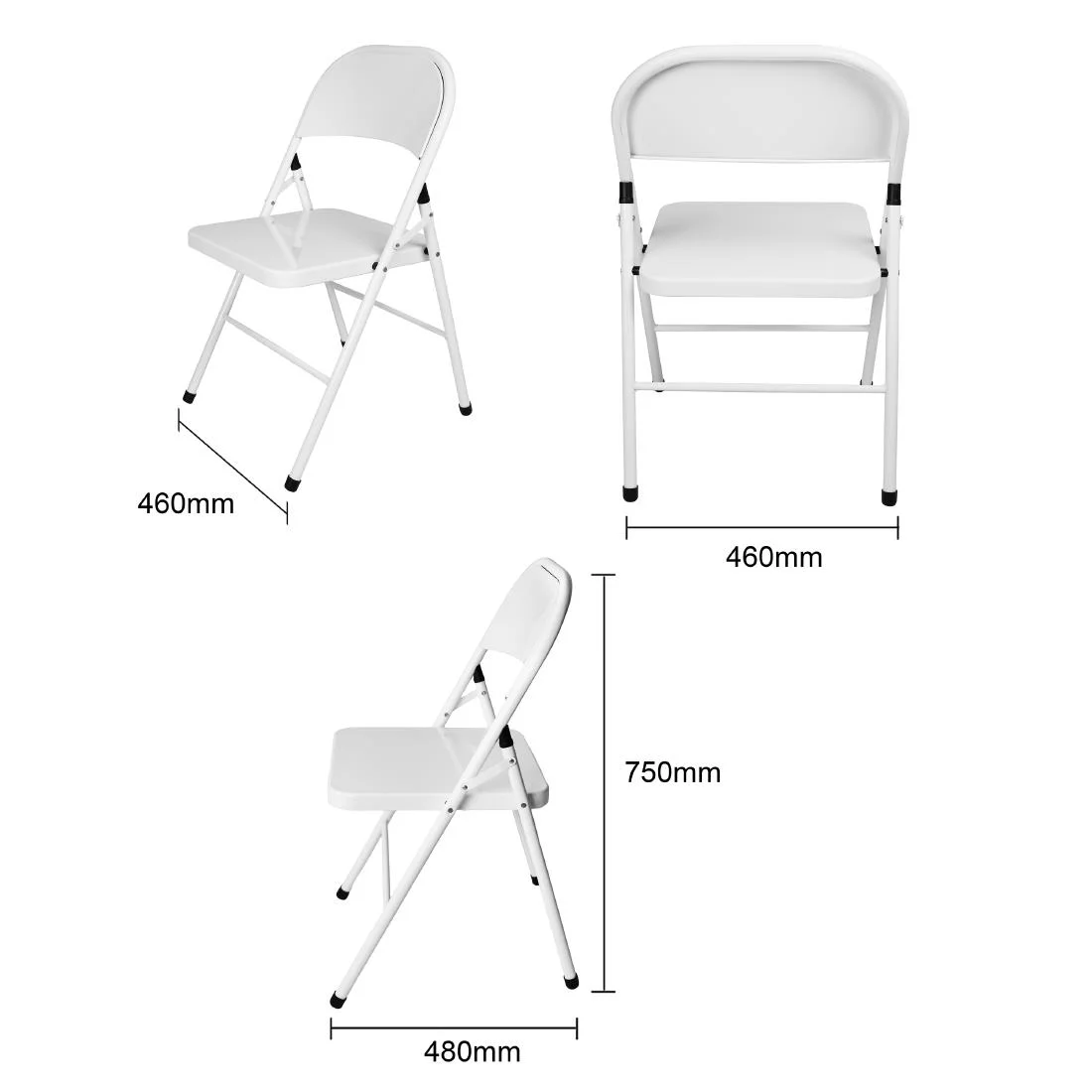 Bolero Folding Metal Chairs White (4 Pack) - Image 6