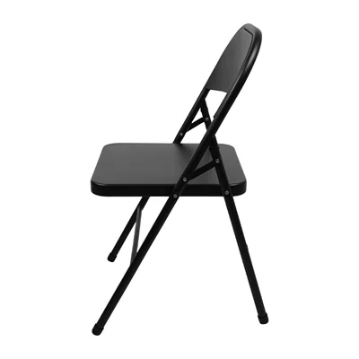 Bolero Folding Metal Chairs Black (4 Pack) - Image 2