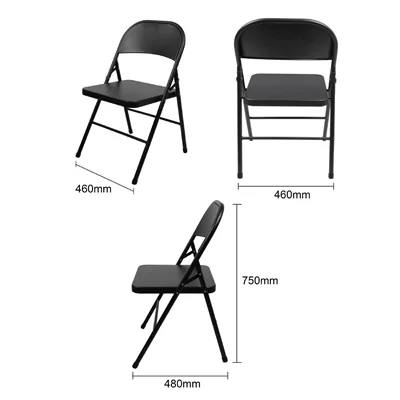 Bolero Folding Metal Chairs Black (4 Pack) - Image 6