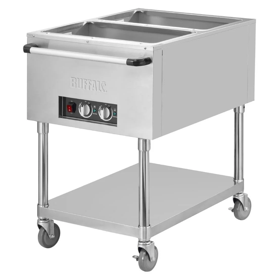Buffalo Mobile Bain Marie Trolley 2x 1/1GN - Image 2
