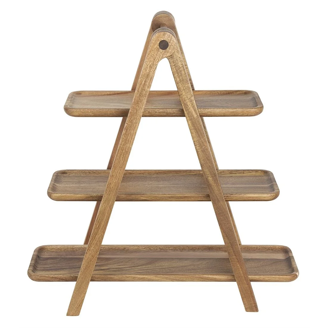Olympia Acacia Wood 3-Tier Serving Trays with Display Stand - Image 2